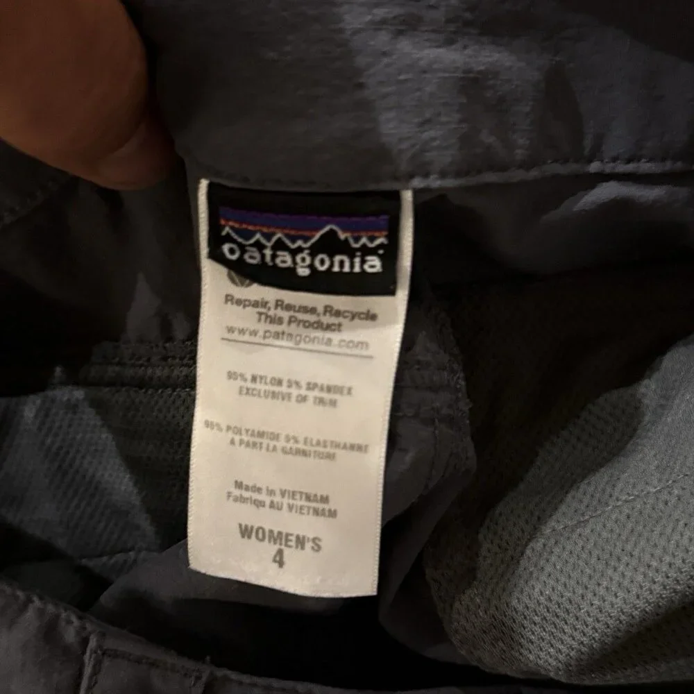 Patagonia Women’s Borderless Shorts Size 4 Gray Hiking Lightweight Outdoors